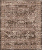 Hazo Haus Brown Rug for Living Room 10x12 - Large Vintage Western Eclectic Unique Neutral Taupe, Washable Low Pile Non-Slip Area Rug for Dining Under Table, Bedroom Under Bed, Home Office