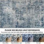 8x10 Washable Area Rug for Living Room Bedroom: Non-Slip Modern Blue Gold