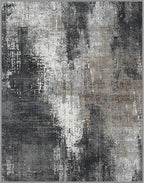Area Rugs 8x10 for Living Room Bedroom, Modern Abstract Machine Washable Rug, Large Soft Low Pile Floor Carpet with Non Slip Backing for Dining Room, Black