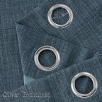 NICETOWN Short Faux Linen Mist Blue Blackout Curtains 63 inches Long for Kitchen - Privacy Panels for Living Room Bedroom, Modern Farmhouse Style Easy Care Grommet Top, 2 Panels, W42 by L63