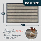 ubdyo Extra Durable Door Mat Outside Entrance (47" x 32", Bright Beige)