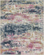 Area Rugs 8x10 for Living Room Bedroom, Modern Abstract Machine Washable Rug, Large Soft Low Pile Floor Carpet with Non Slip Backing for Dining Room, Navy/Pink