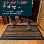 ubdyo Extra Durable Door Mat - Dirt Trapping Outdoor Welcome Mats - Non-Slip Outdoor Indoor Entrance - Low Profile Front Doormat (32" x 20", Bright Brown)