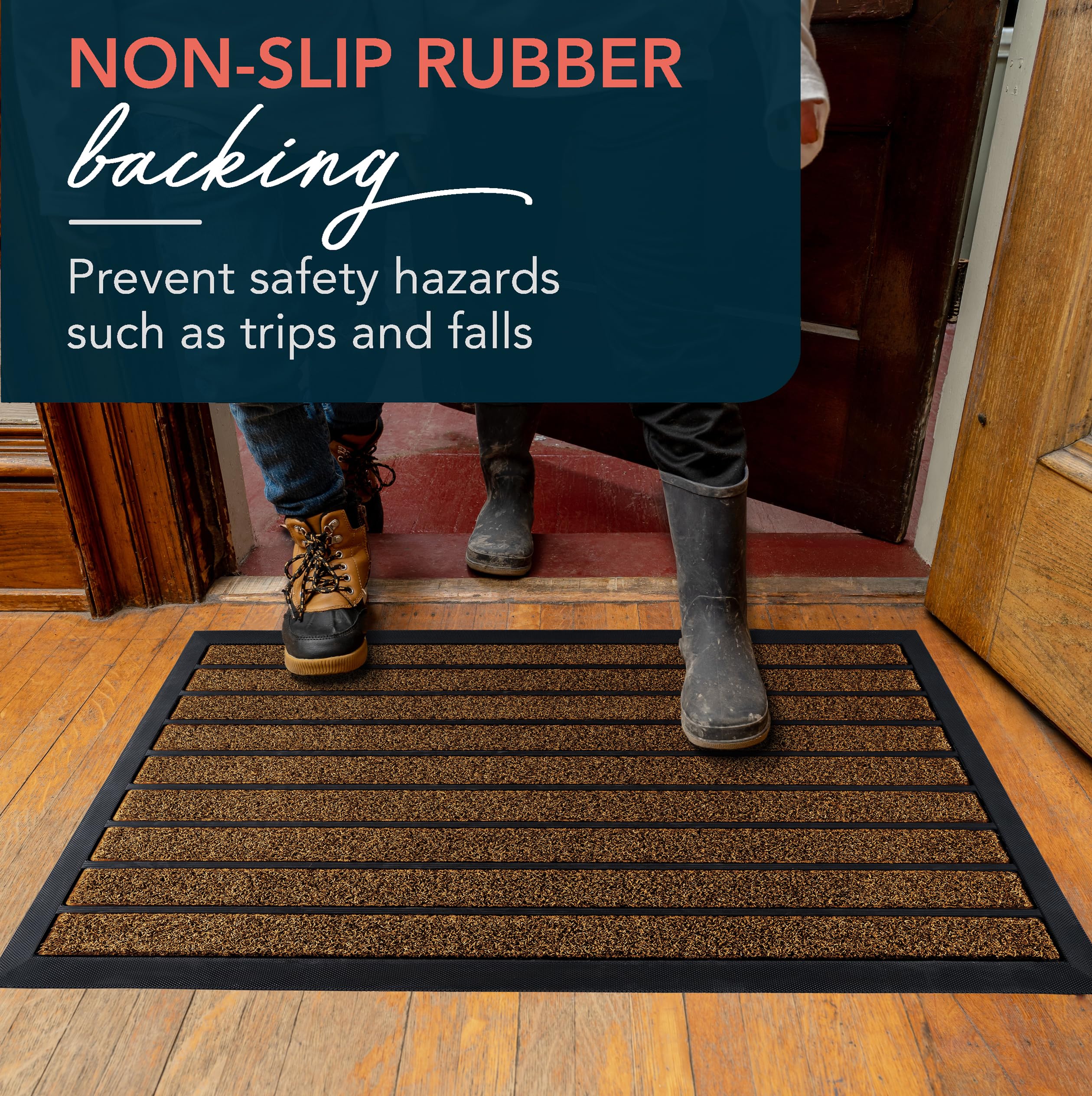 ubdyo Extra Durable Door Mat Outside Entrance (32" x 20", Bright Brown)