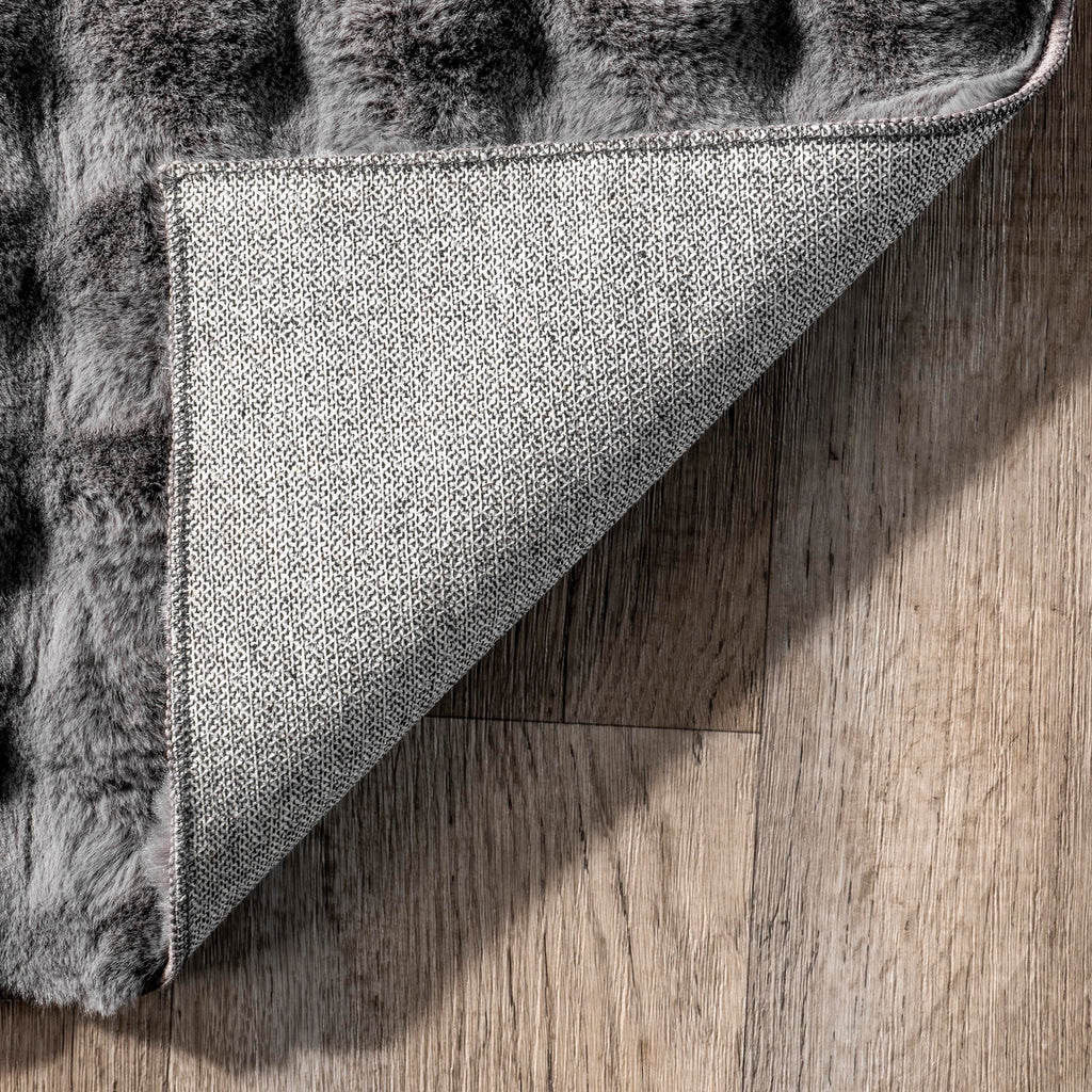 nuLOOM Jeni Dark Grey Checkered Washable Area Rug, 5' x 8'