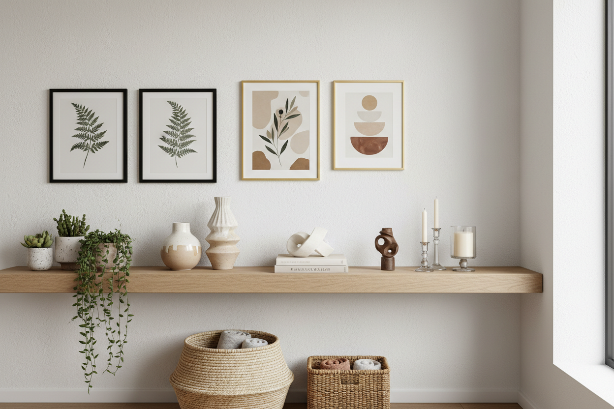 Wall & Shelf Styling Pieces

Our wall and shelf decor helps turn empty spaces into meaningful focal points. Whether you’re styling a living room, bedroom, or entryway, these items add depth, texture, and a finished look to your home. (make it real photo)